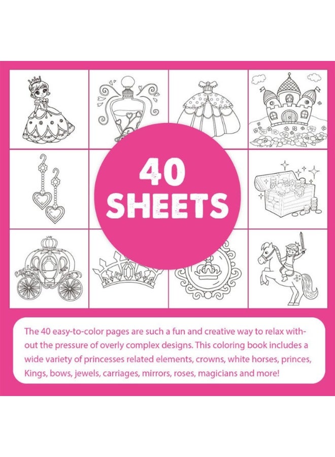 Capstro Bold & Easy Coloring Book for Kids – Cute, Simple Designs for Relaxing Creative Play | Large Illustration Art Book for Children – Princess Theme - Image 4